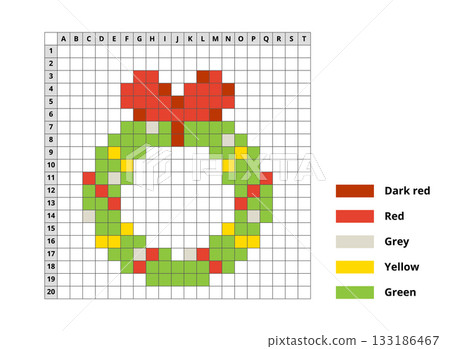 Cross Stitch Christmas Wreath Scheme 133186467