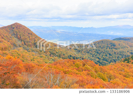 從青森縣陸奧鐮瀨山眺望的秋景 從青森縣陸奧鐮瀨山眺望的秋景 133186906