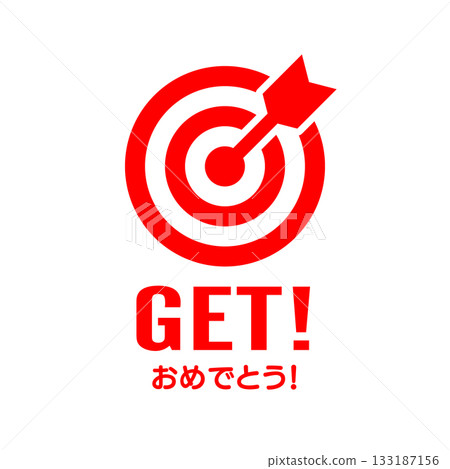Target and arrow icon red congratulations 133187156