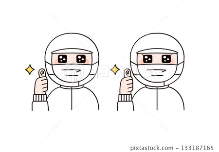 Two men and women with good food factory and cafeteria staff image 133187165