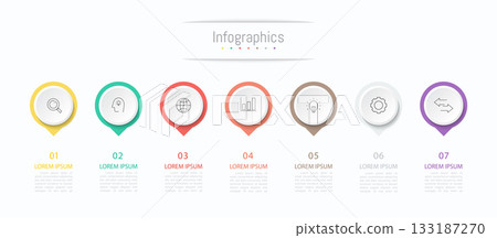 Infographic 7 options design elements for your business data. Vector Illustration. Infographic 7 options design elements for your business data. Vector Illustration. 133187270