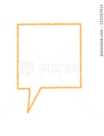 Crayon contour speech bubble with box and talk icon style in yellow. Chat and quote message element as communication symbol for creative projects. Modern summary text, isolated crisp, hand drawn Crayon contour speech bubble with box and talk icon style in yellow. Chat and quote message element as communication symbol for creative projects. Modern summary text, isolated crisp, hand drawn 133187413