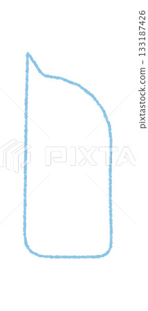 Hand drawn chalk speech bubble rectangle as an organic icon. Bubble outline forms a textbox for message and comment. Communication, chat and talk concept in a simple round blue shape, modern 133187426