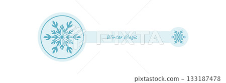 Blue snowflake ornament outline label icon in a cool frosty winter style. This icy cold design with chill accent fits a package or lid for xmas. Perfect as blue label for seasonal holiday Blue snowflake ornament outline label icon in a cool frosty winter style. This icy cold design with chill accent fits a package or lid for xmas. Perfect as blue label for seasonal holiday 133187478
