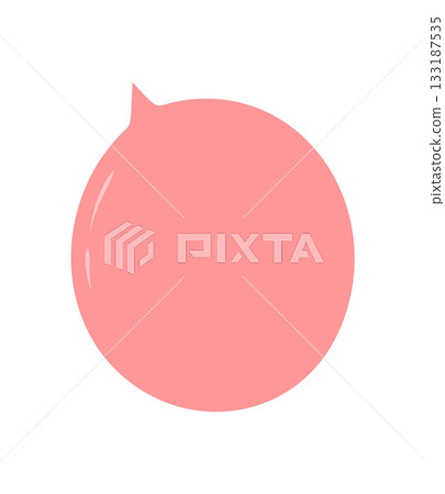 Organic round speech bubble with doodle style and hand drawn effect. Conversation balloon and message icon for chat or talk, playful form in soft pink for modern communication concept or creative 133187535