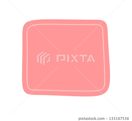 Abstract pink frame with fluid shape and hand drawn edges forms a soft square rectangle. Creative blob banner or badge, quote background for modern card or post, minimalist template for media. 133187538