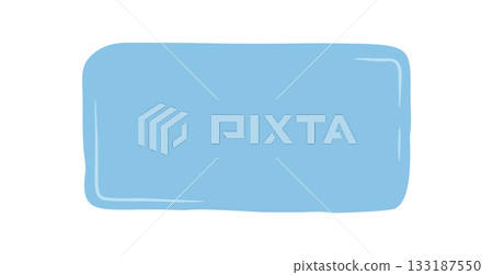 Blue rectangle frame with hand drawn squiggle shape and doodle patch. Organic blob outline forms a badge with text area, unique background for creative template or label. Blue rectangle frame with hand drawn squiggle shape and doodle patch. Organic blob outline forms a badge with text area, unique background for creative template or label. 133187550