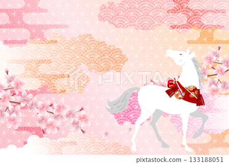 Horse New Year's card zodiac background 133188051