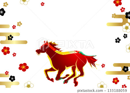 馬年賀卡十二生肖背景 133188059