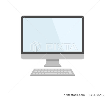 桌上型電腦,扁平化插圖 桌上型電腦,扁平化插圖 133188212