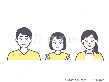 年輕父母和孩子插圖材料圖標 133188248