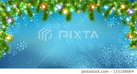 Snow Christmas winter light background 133189064