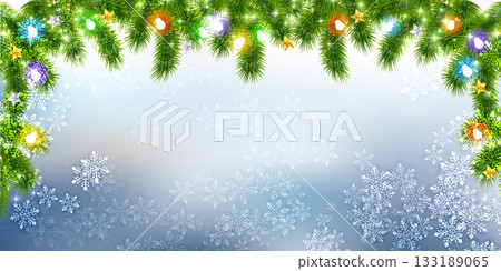 Snow Christmas winter light background 133189065