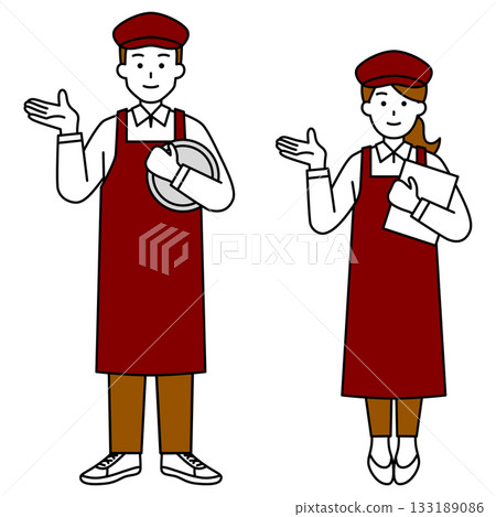 Guiding cafe staff set (full body) 133189086