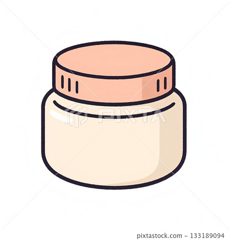 Cute hand cream icon illustration in a round container Cute hand cream icon illustration in a round container 133189094