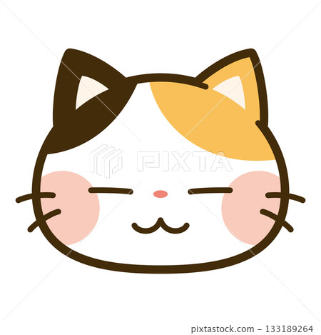 Cute calico cat face icon Cute calico cat face icon 133189264