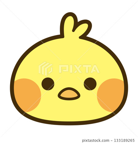 可愛的小雞臉圖標 133189265