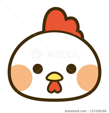 可愛的小雞臉圖標 可愛的小雞臉圖標 133189266