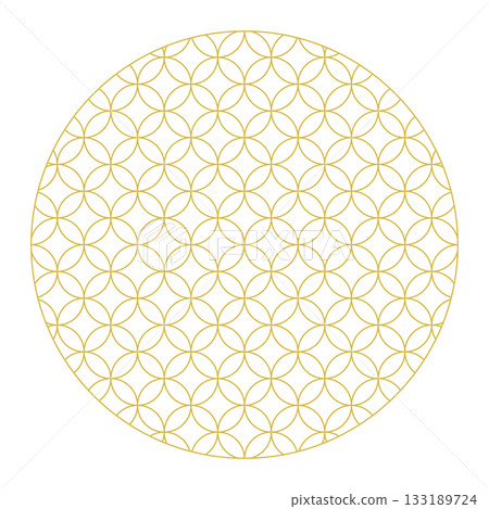 金色日式七寶紋圓形圖案背景 金色日式七寶紋圓形圖案背景 133189724