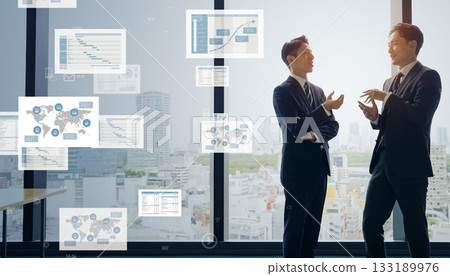 Group of business people meeting and business data concept Group of business people meeting and business data concept 133189976