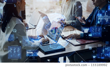 Group of business people meeting and global business concept 133189992