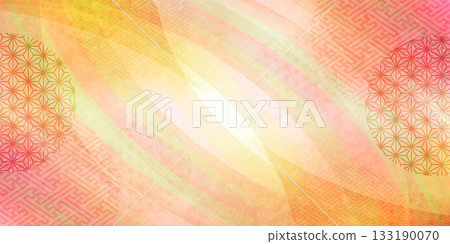 Colorful Japanese pattern yellow pattern background 133190070