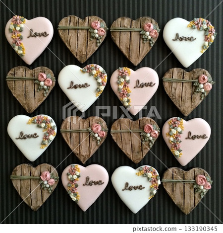 Heart's icing cookie 133190345