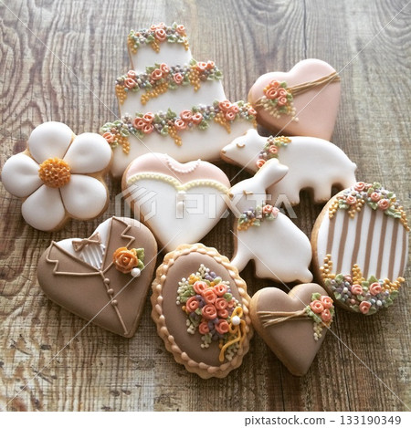 Wedding icing cookies 133190349