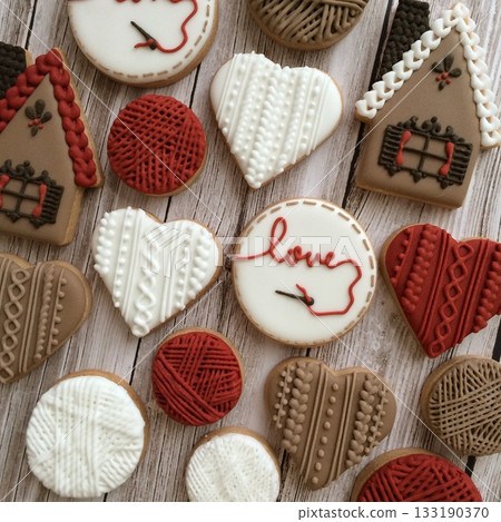 Winter icing cookies 133190370