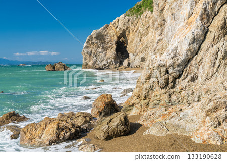 Aichi Prefecture: Coastline of Hinode Stone Gate and Cape Irago Beach 133190628
