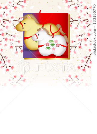Horse New Year's card zodiac background 133190770
