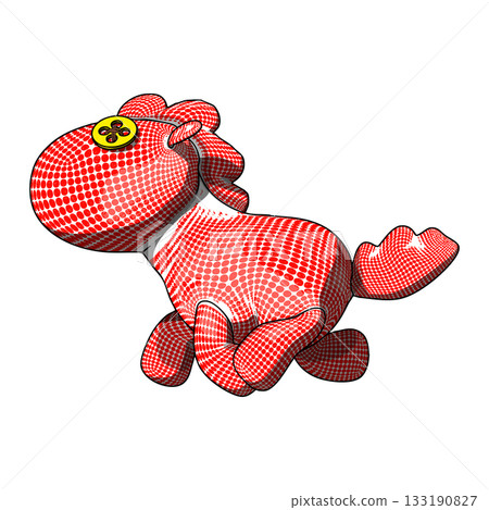Horse Plush Cute and Funny Toy. Vector Illustration. 133190827