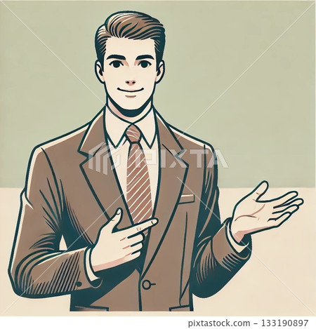 一個有想法並用手勢向他人傳達想法的人 133190897