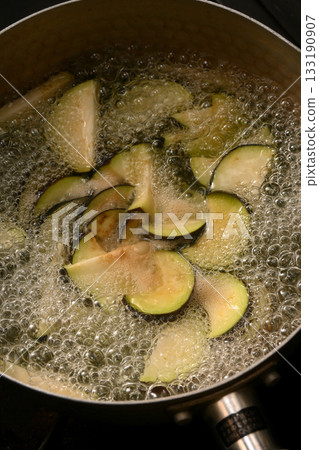 A scene of making eggplant miso soup A scene of making eggplant miso soup 133190907