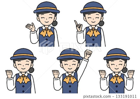 Bus guide female pose set 133191011