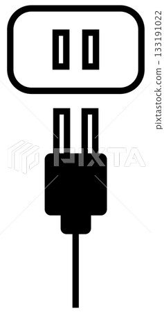 電源插頭和插座扁平圖標 133191022