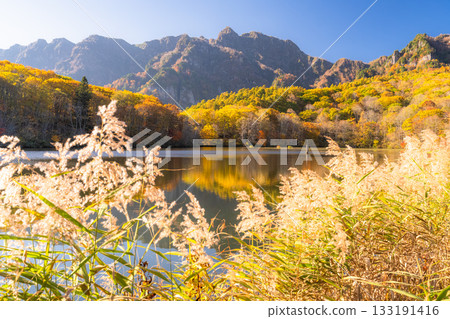 Nagano Prefecture: Kagami Pond and Togakushi at the peak of autumn foliage Nagano Prefecture: Kagami Pond and Togakushi at the peak of autumn foliage 133191416