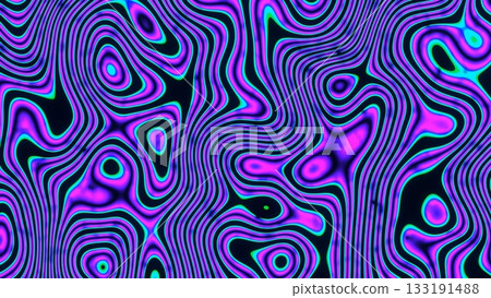 Neon color psychedelic line waves effect. Neon color psychedelic line waves effect. 133191488