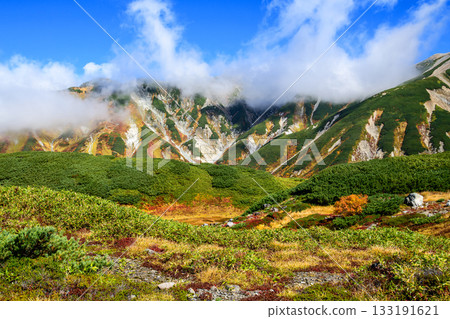 室渡平,秋日裡可以欣賞到富山縣立山黑部阿爾卑斯山脈壯麗的景色。 室渡平,秋日裡可以欣賞到富山縣立山黑部阿爾卑斯山脈壯麗的景色。 133191621