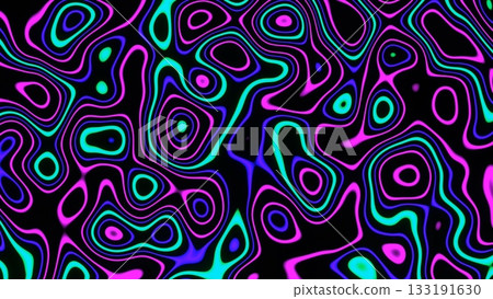 psychedelic neon contour lines wave 133191630