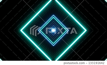 Shining Neon Light in the Dashed Lines Tunnel 3D Rendering Shining Neon Light in the Dashed Lines Tunnel 3D Rendering 133191642