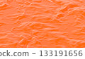 Wrinkled Orange Color Liquid Surface Background 3D Rendering 133191656