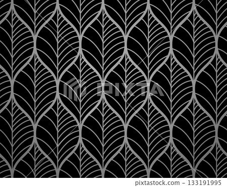 Flower geometric pattern. Seamless vector background. Gray and black ornament. Ornament for fabric, wallpaper, packaging. Decorative print 133191995