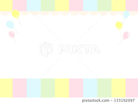 Cute pastel colored balloons and garland frame Cute pastel colored balloons and garland frame 133192097