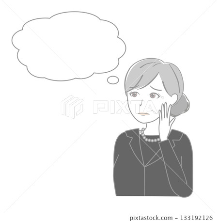 Senior woman in mourning clothes 133192126