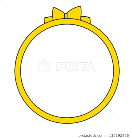 Ribbon yellow frame simple 133192256