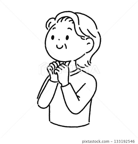 Salivary gland massage/sublingual gland line drawing 133192546