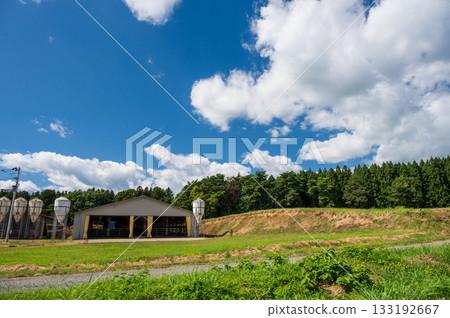 Shizukuishi countryside landscape: Vast farmland Shizukuishi countryside landscape: Vast farmland 133192667