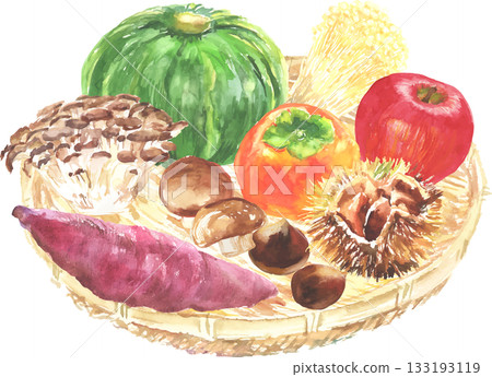 水彩畫中的秋日風味向量圖 水彩畫中的秋日風味向量圖 133193119