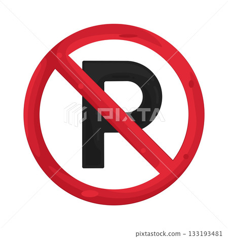 Illustration of no parking sign 133193481